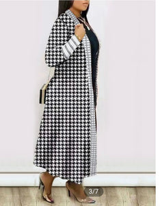 Plus -Checker Cardigan Jacket