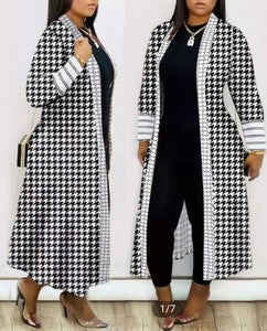 Plus -Checker Cardigan Jacket