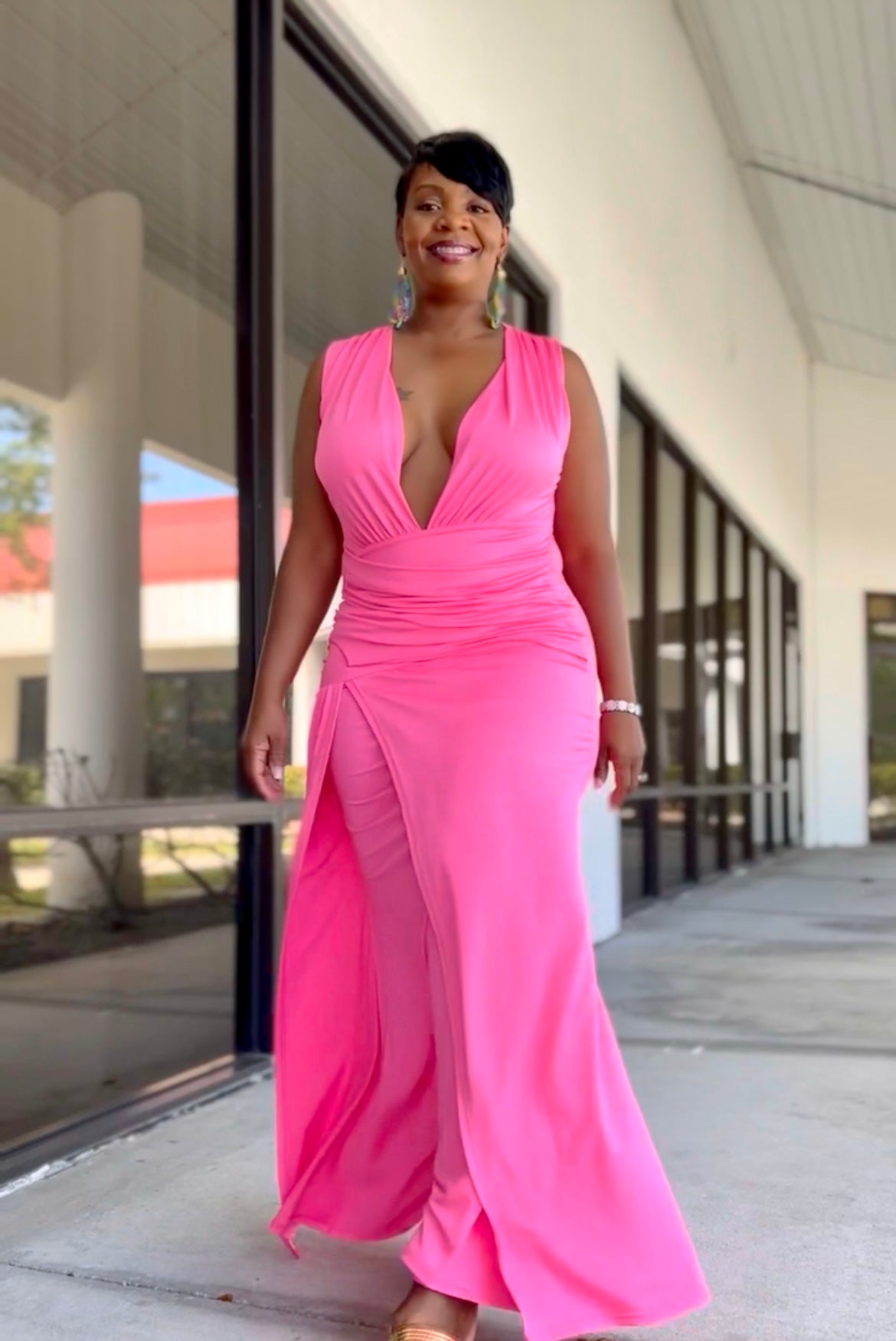 Maxi Hot in Pink sexy dress