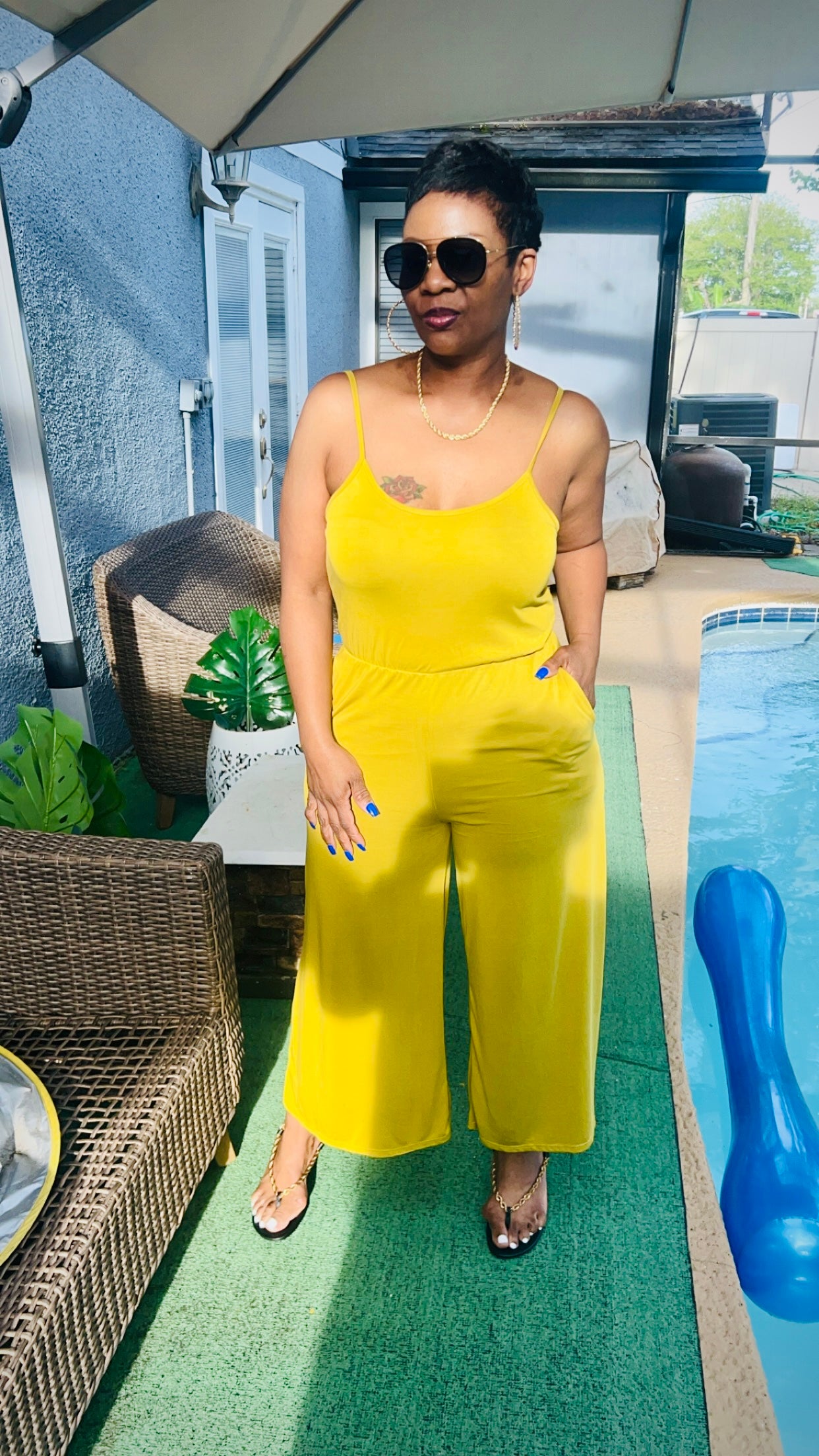 Jumpsuit crop length -lemon  yellow