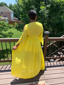 Maxi sheer dress -yellow