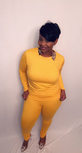 Mustard Two Piece Pants Set