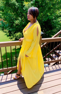 Maxi sheer dress -yellow