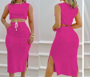 Two-piece set hot pink