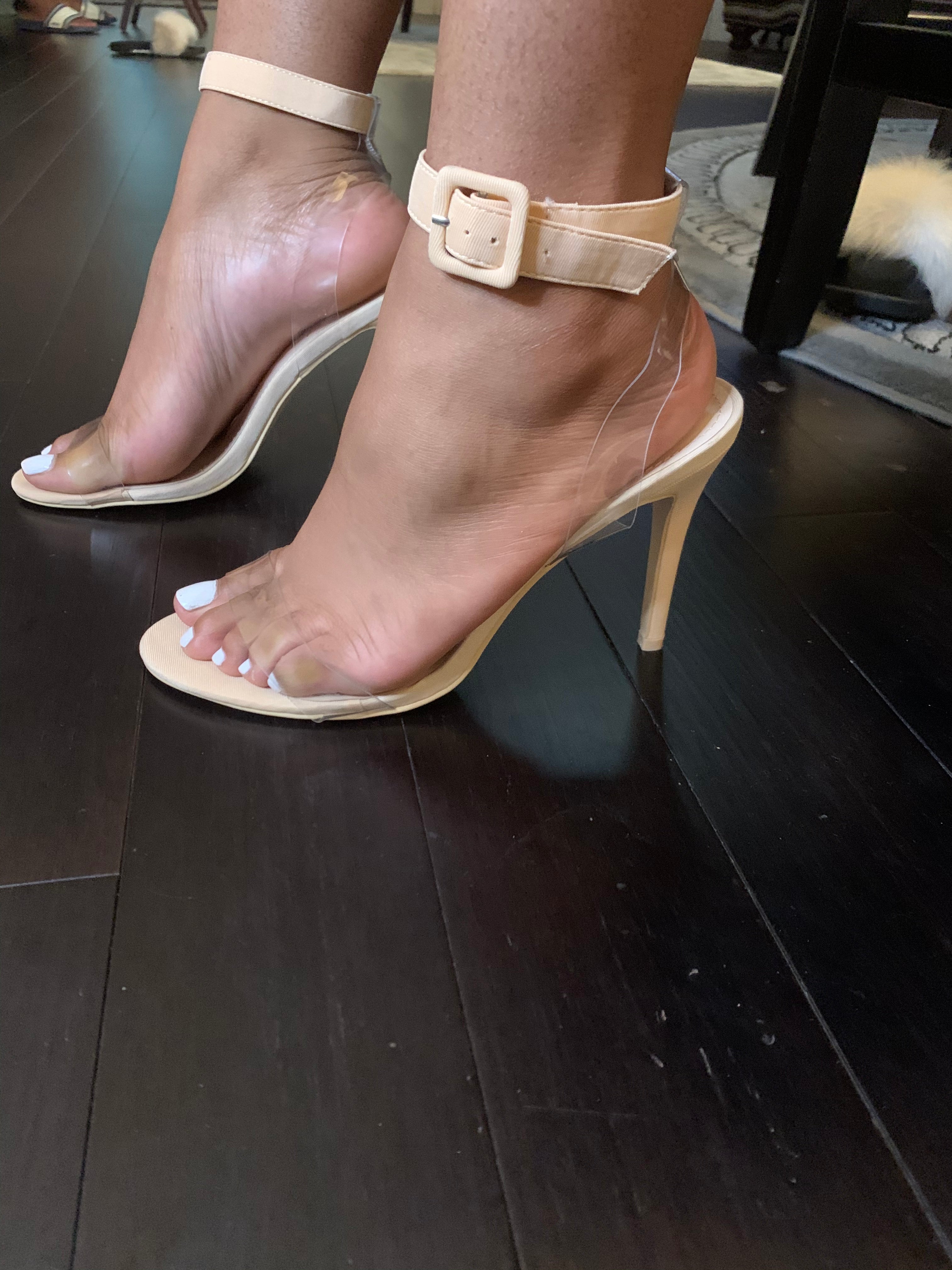 Nude Heel stilleto sandals-clear