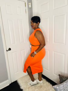 Two- piece skirt set orange