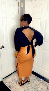 Faux leather skirt - Carmel color