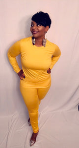 Mustard Two Piece Pants Set