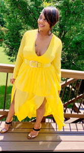 Maxi sheer dress -yellow