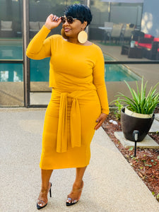 Two piece skirt set Mustard yellow