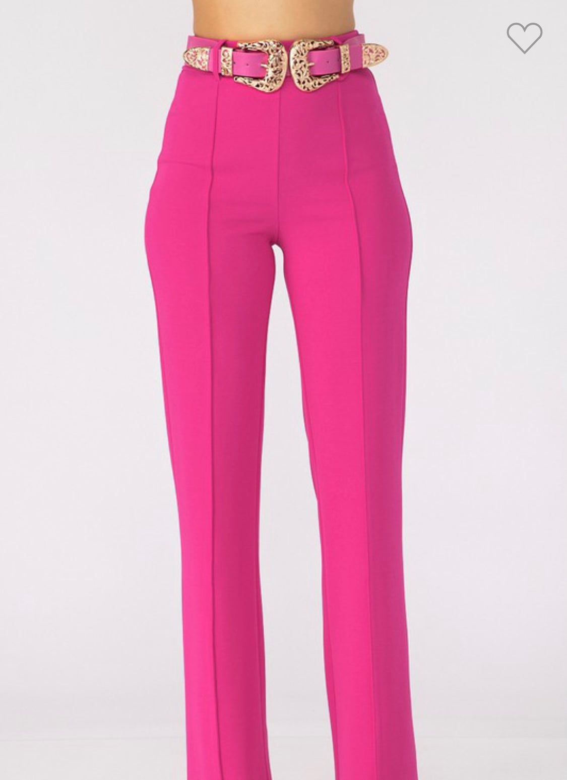 Hot pink fashion belt pants