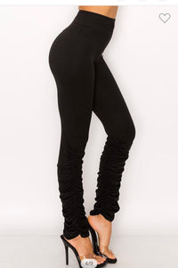 Leggings -High waist pants - black