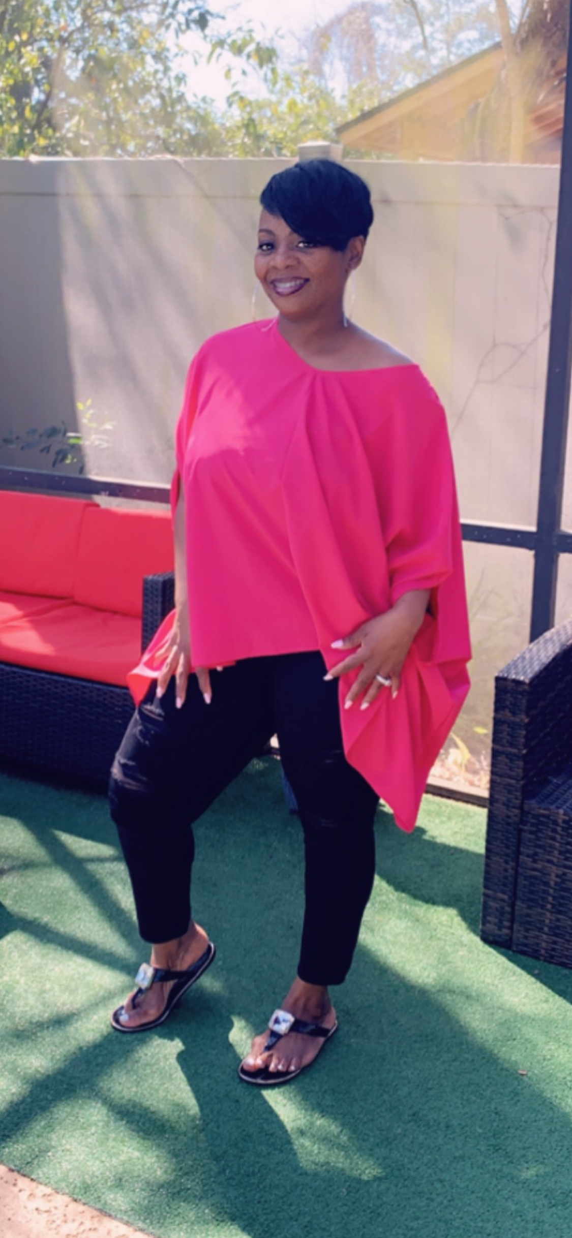 Off shoulder top -pink