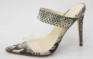 Snake skin heel-clear